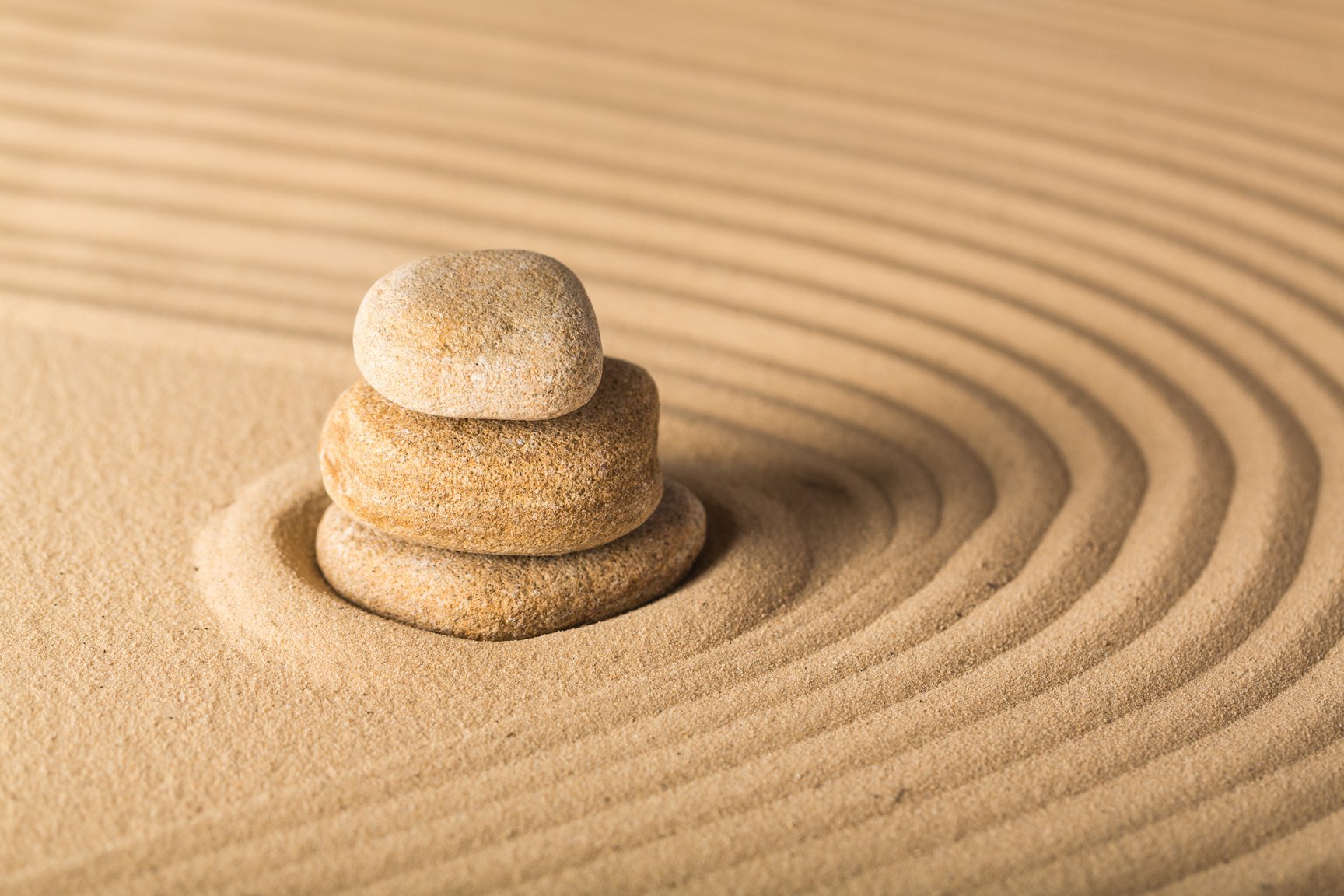 Calming Stones on Sand